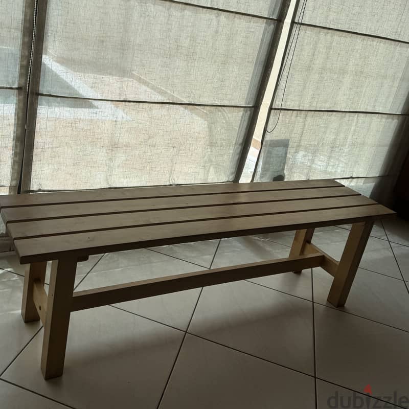 Wooden chair with bench 8