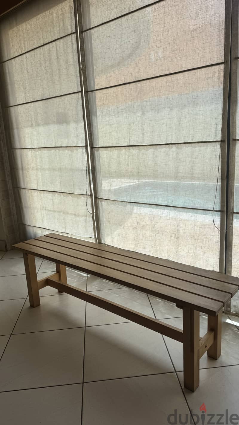 Wooden chair with bench 9