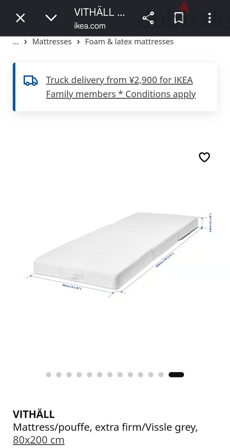VITHALL IKEA folding bed/matress 7