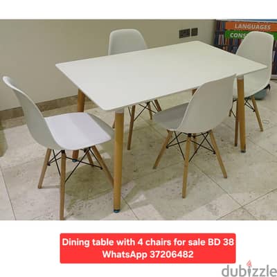 Dining table with 4 chairs & other items for sale with Delivery