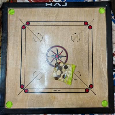 Carrom board with coins  Big size & good condition