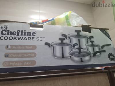 Chefline 8-Piece Stainless Steel Cookware Set (Induction Compatible)