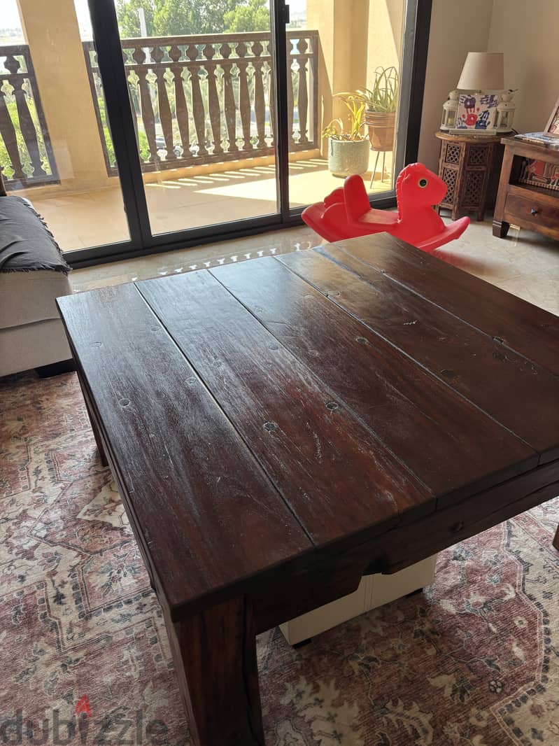 Solid Wood Dining & Coffee Table Set 3