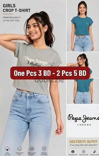 Original Crop top ( Pepe jeans/pull and bear/Ladies drop shoulder