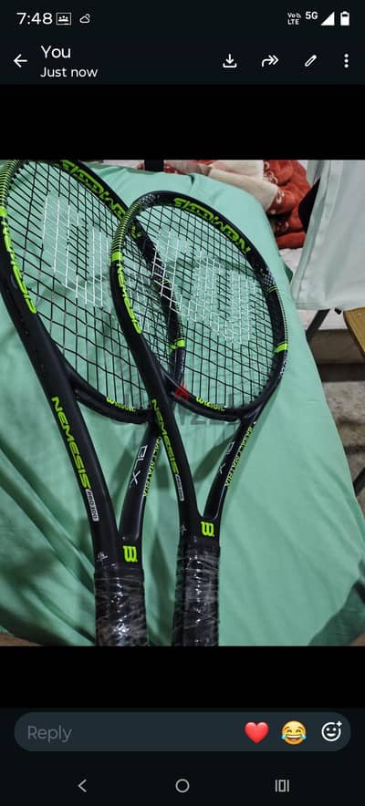 Tennis Rackets pair Wilson 100 Brand