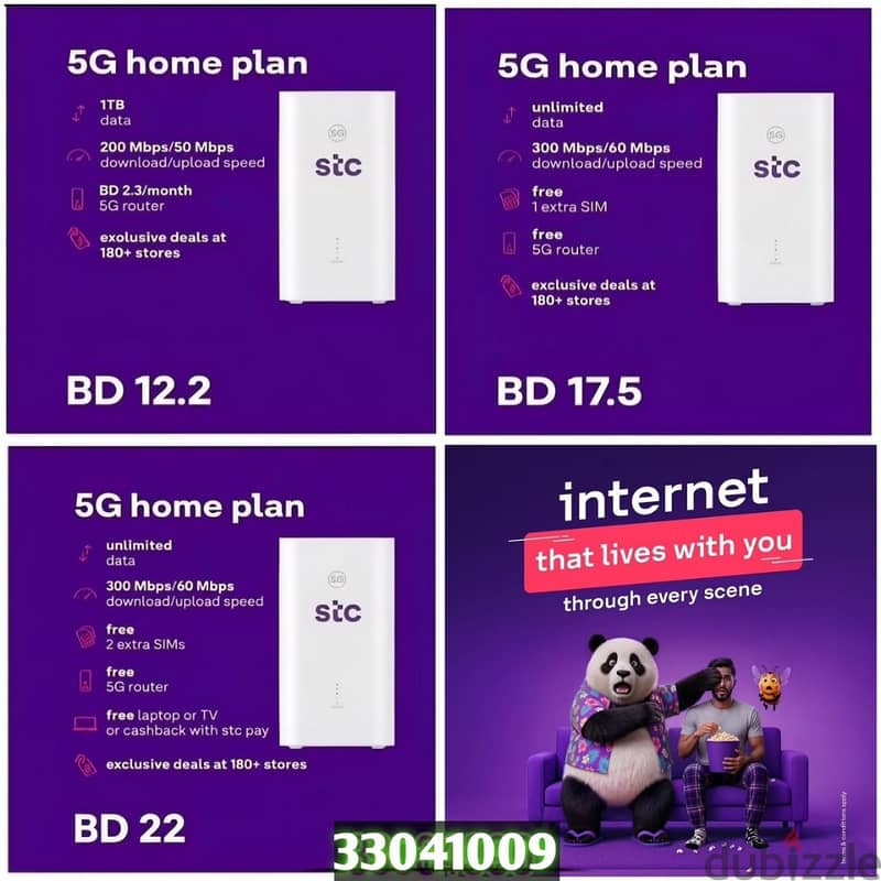 STC 5G Postpaid plans, Mobile, Home. All plans with free delivery. 1