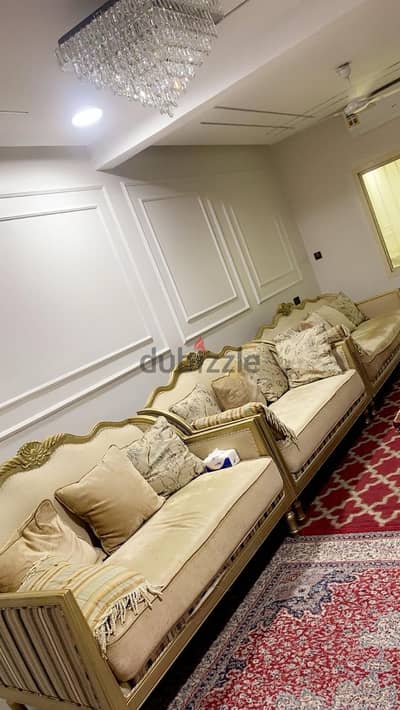Very soft and bouncy sofas. 3 sofas golden colour. Different lengths.