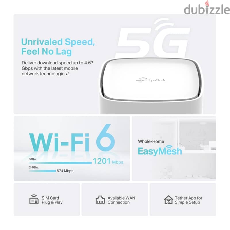 TP-LINK 5G Gigabit Router Wi-Fi 6 Dual-Band + EasyMesh 3