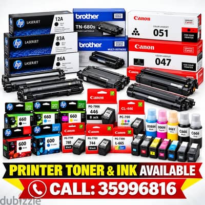 Ink & Toner Cartridges for All Printers Starting from 6 BD / 36841488