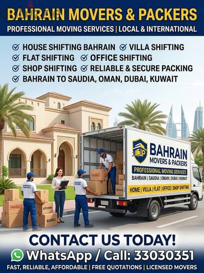 House shifting Bahrain Mover Packer Villa flat shifting transport