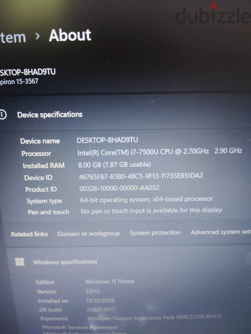 Dell Inspiron 15 Core i7 1TB 8 ram 15.6inch Win11 2