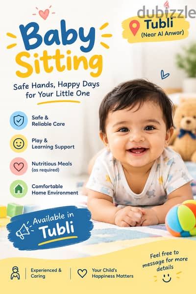Baby sitting and day care  in tubli kerala family