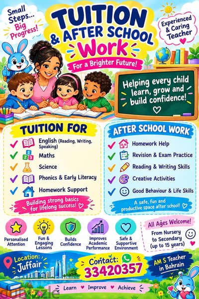 One on One tuition available