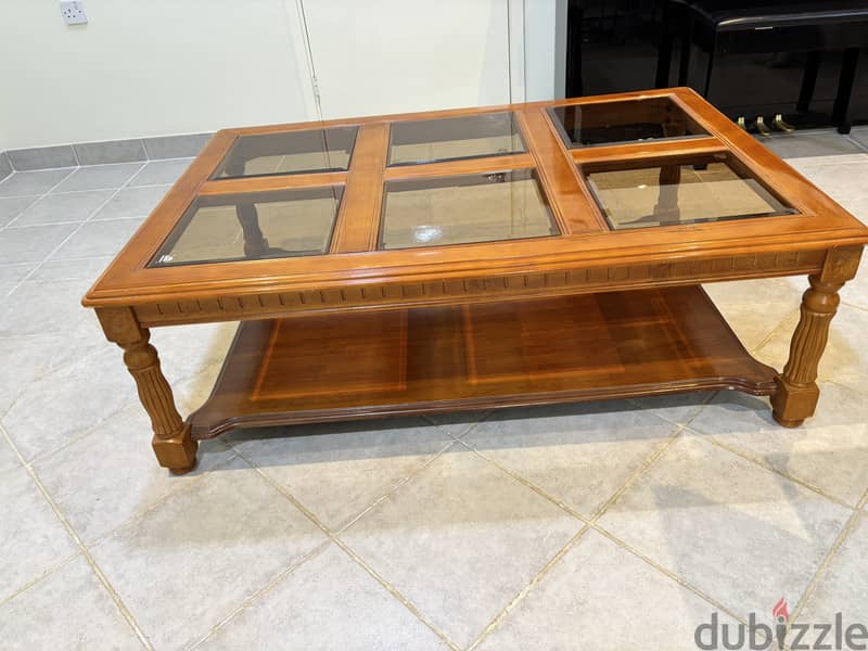 Wooden Coffee Table with Glass Top 3