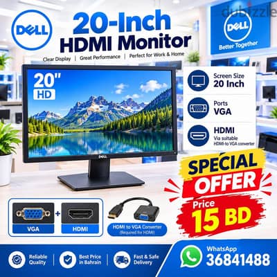 DELL 20-Inch HDMI Monitor Call WhatsApp/36841488
