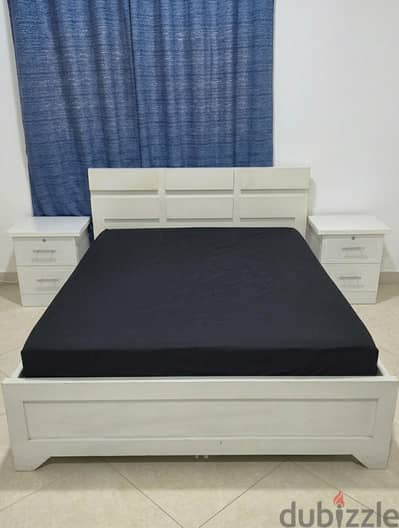 Bed Frame + Mattress + 2 Matching Side Tables – 30 BD Only