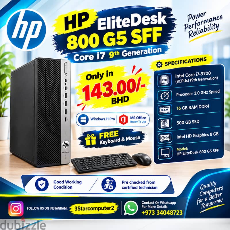 HP Core i7 9th Gen PC 16GB RAM 500GB SSD FREE Keyboard,Mouse 1