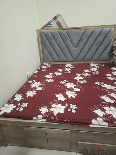 king Size Bed with mattress and Side table