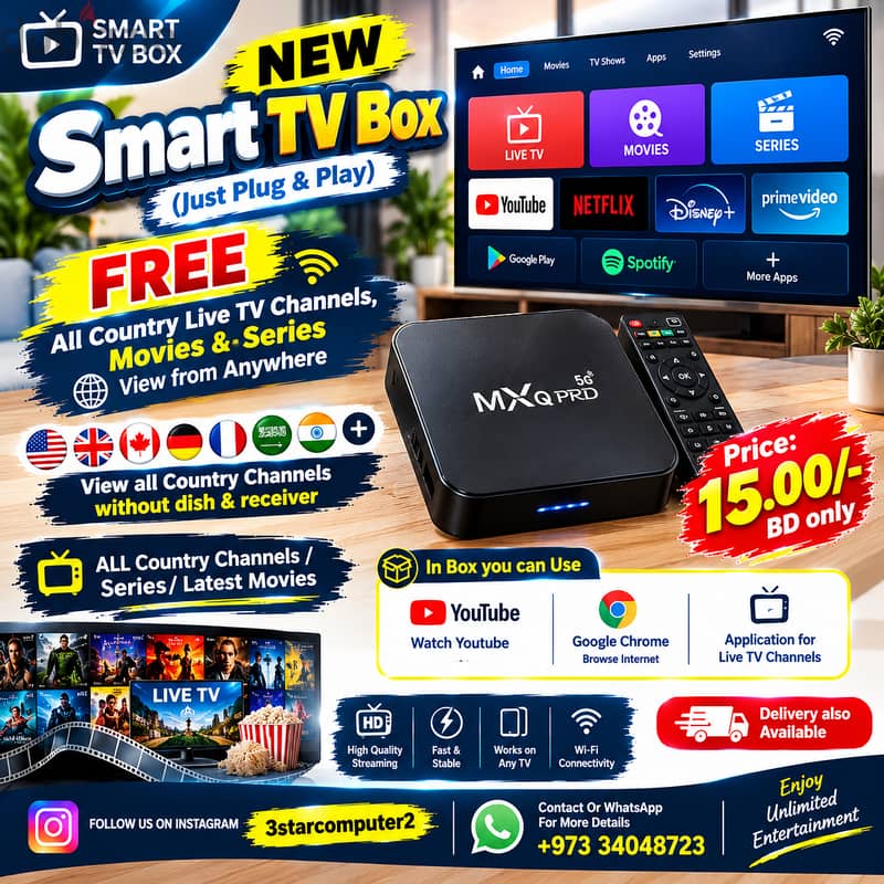 NEW Boxpack Smart TV Box FREE LIVE TV Channels, Movies & Series 1