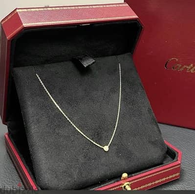 ‏cartier love d’amour necklace size small.