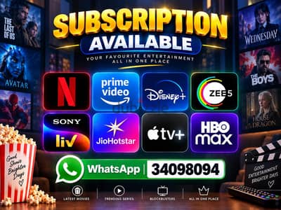 PRIVATE OTT ACCOUNT WITH 5 PROFILE • NETFLIX• DISNEY+ • PRIME VIDEO