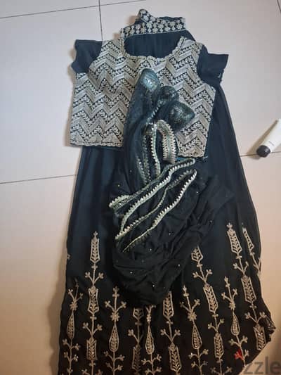 Beautiful Dark Green Lehenga with Designer Blouse & Dupatta