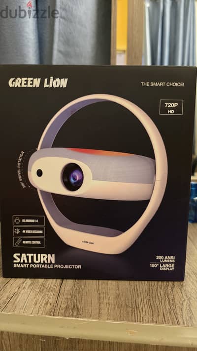 Green Lion Saturn Smart Portable Projector – Beige | Brand New