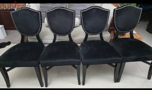 GOOD DINING CHAIR VELVET MATERIAL BLACK COLOR