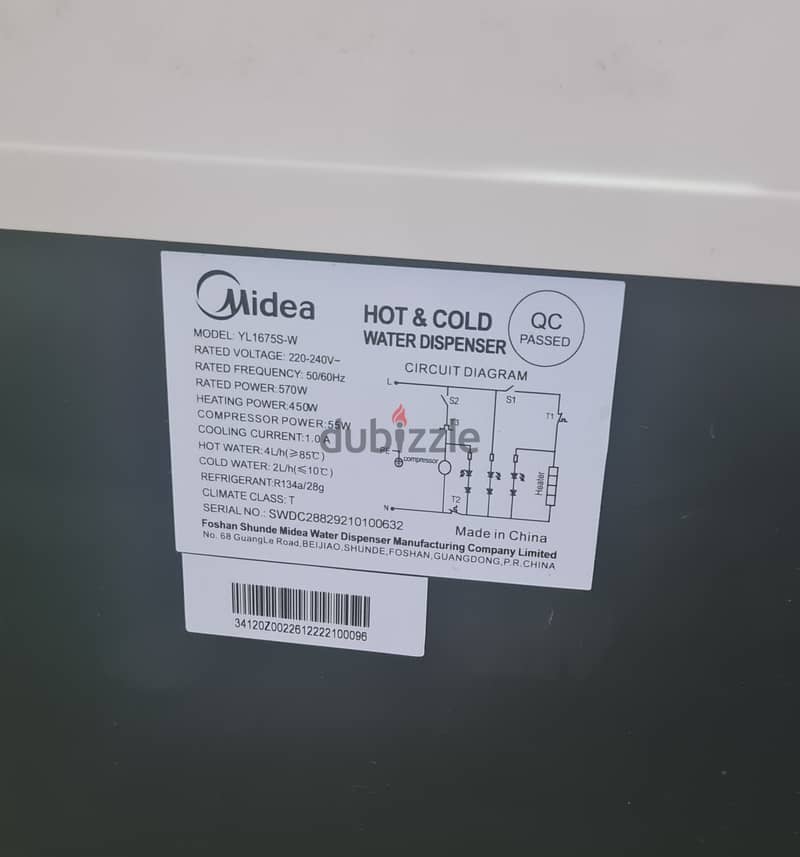 FOR SALE: MIDEA HOT & COLD WATER DISPENSER + 3 MYNA WATER BOTTLES 1