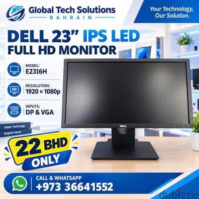 DELL 23” IPS LED FULL HD MONITOR Price 22/-BD Only