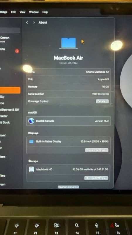 Macbook air m3 16gb ram 13.6” 256gb storage 2