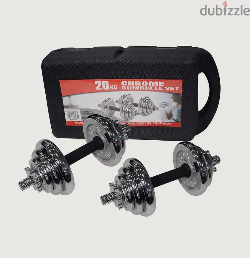 20KG Chrome Adjustable Dumbbell Set Brand New with Case – 30 BD 2