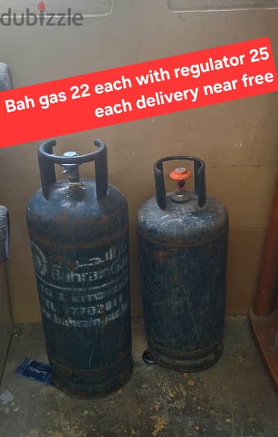 Bah gas 2 Clynder 2 regulator 25 each half filed delivery near free
