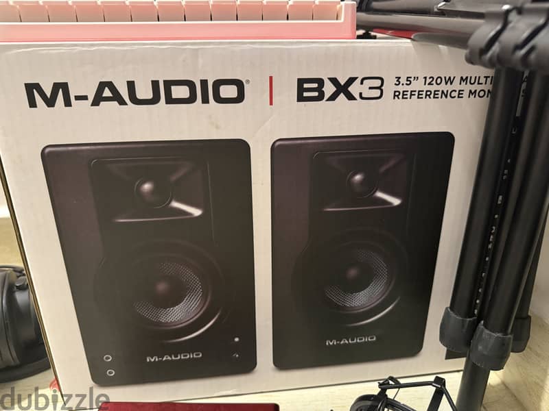 Studio Setup, Studio Monitors(Speakers), Sound card (focusrite) 3
