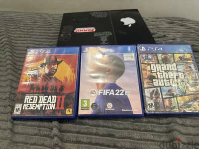 3 games ps4 , gta 5 , red dead redemption 2 , fifa 22
