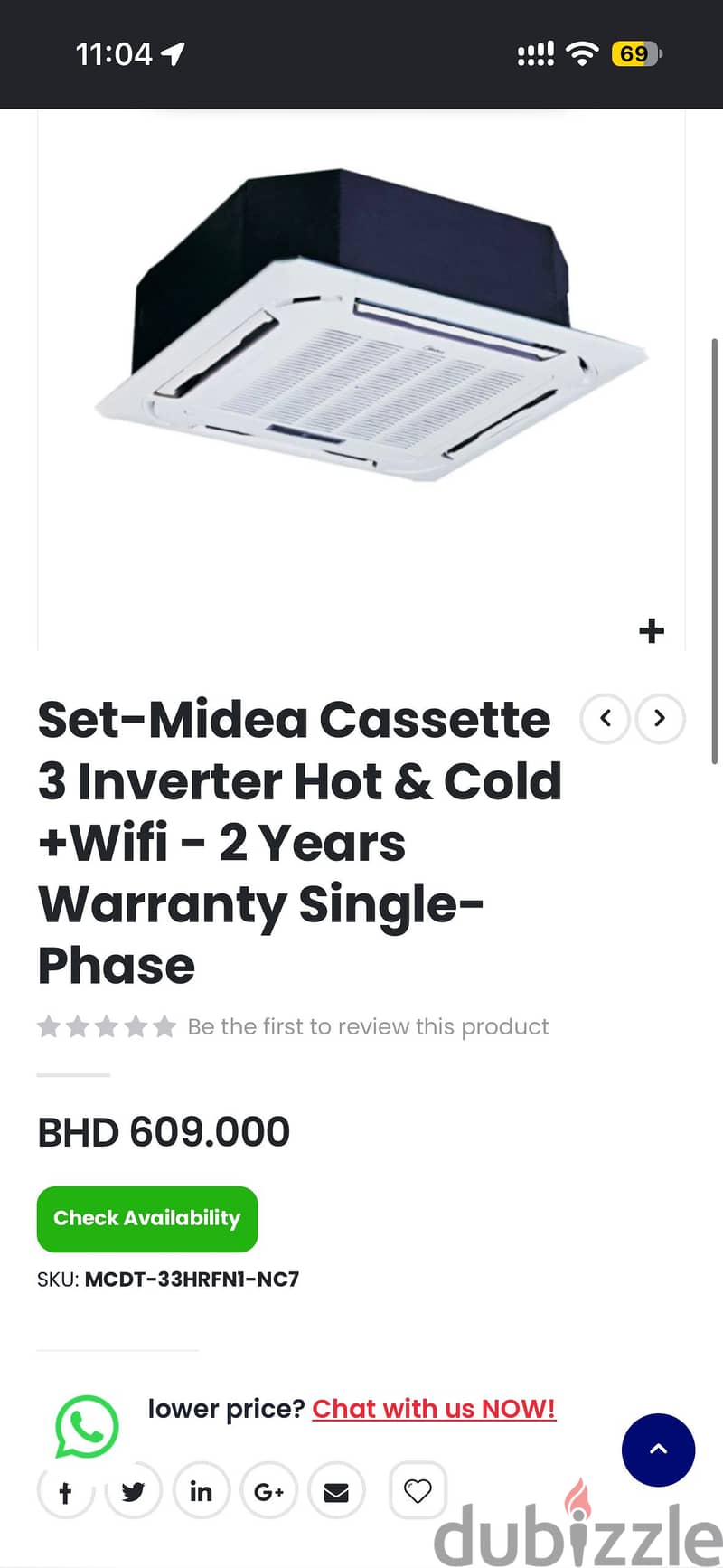 Inverter Cassette 3 ton brand new ac 7