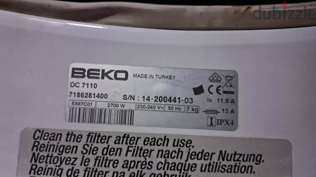 Beko Dryer 7 kg fully outomatic 4