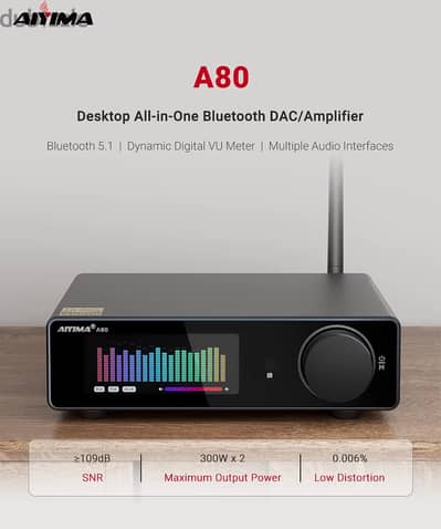 AIYIMA A80 DAC Bluetooth PFFB Stereo Power Amplifier