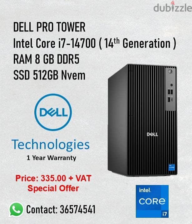 Dell Pro Tower New 14th Gen Desktop PC Ready to Use i5,i7 1