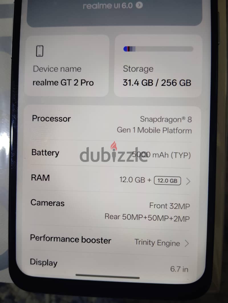 Realme GT2 Pro 256GB  12+12 ram 5g 2
