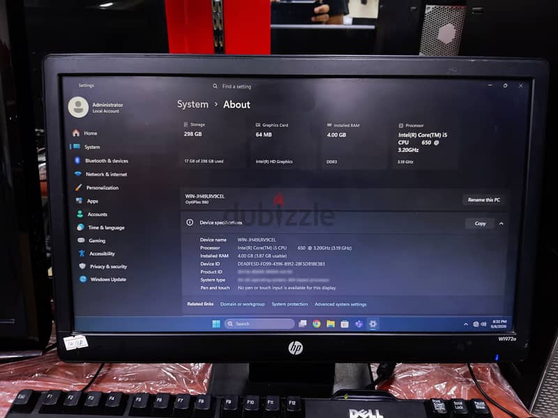 DELL Computer Set i5  4GB/320GB HDD 19’Inch HD & Win 11 Pro 29 BD 2