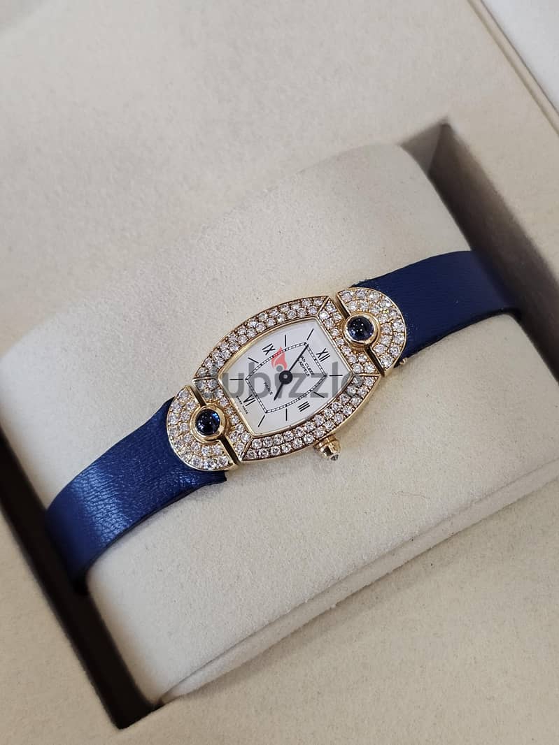 Van Cleef & Arpels Tonneu 18k & Gold Sapphire & Diamond  18x32mm 1