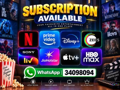 PRIVATE OTT ACCOUNT WITH 5 PROFILE • NETFLIX • PRIME VIDEO • DISNEY+