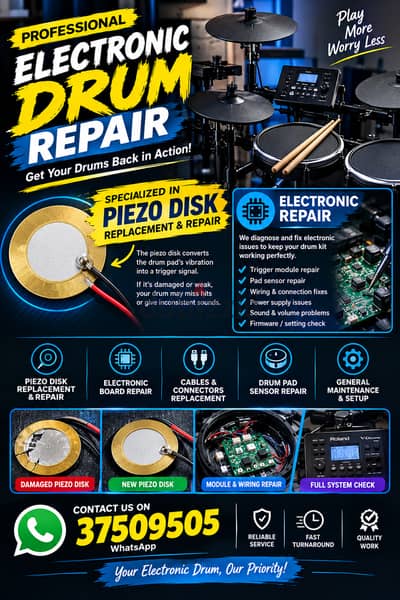 PROFESSIONAL ELECTRONIC DRUM REPAIR