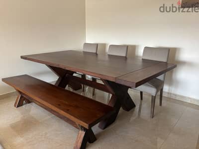 Solid wood dining table set