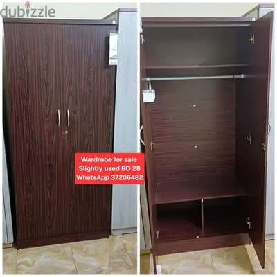Slightly used 2 door wardrobe and other items for sale with Delivery