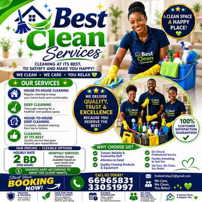 Bestclean services giving you 100 percent satisfaction!!