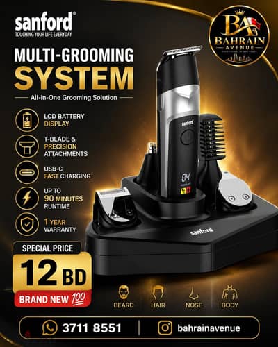 Brand New Sanford Multi-Grooming System 4-in-1 Trimmer - 12 BD