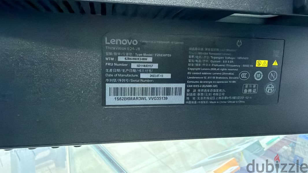 Lenovo E24 Monitor Have DELL Have Same Like New 2