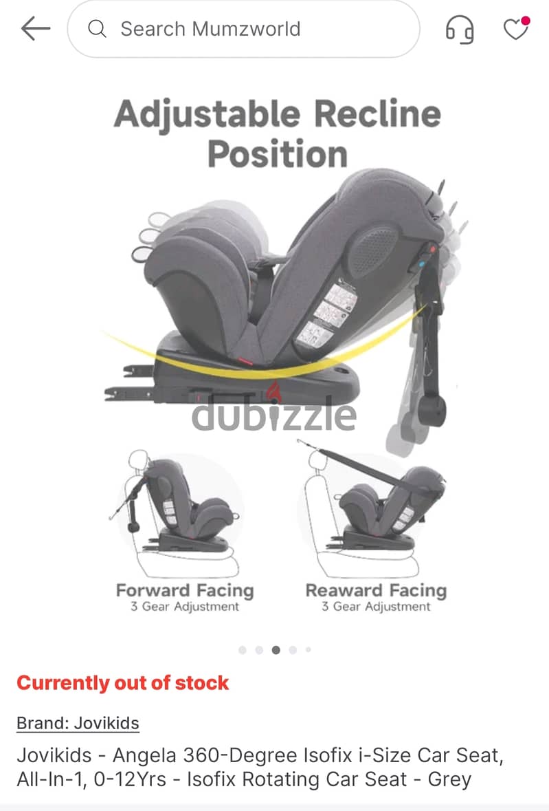 Brand: Jovikids - Angela 360-Degree Isofix i-Size Car Seat,Age:0-12yrs 1
